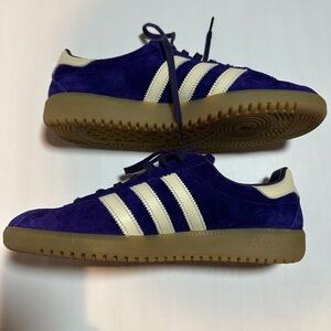 adidas Purple Bermuda 3-Stripes suede sneakers